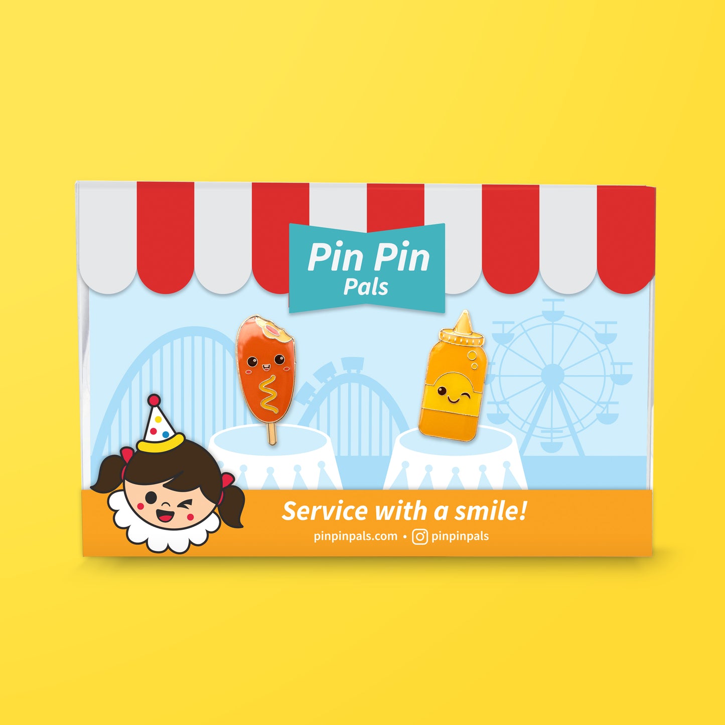 Corn Dog & Mustard - Enamel Pin Set