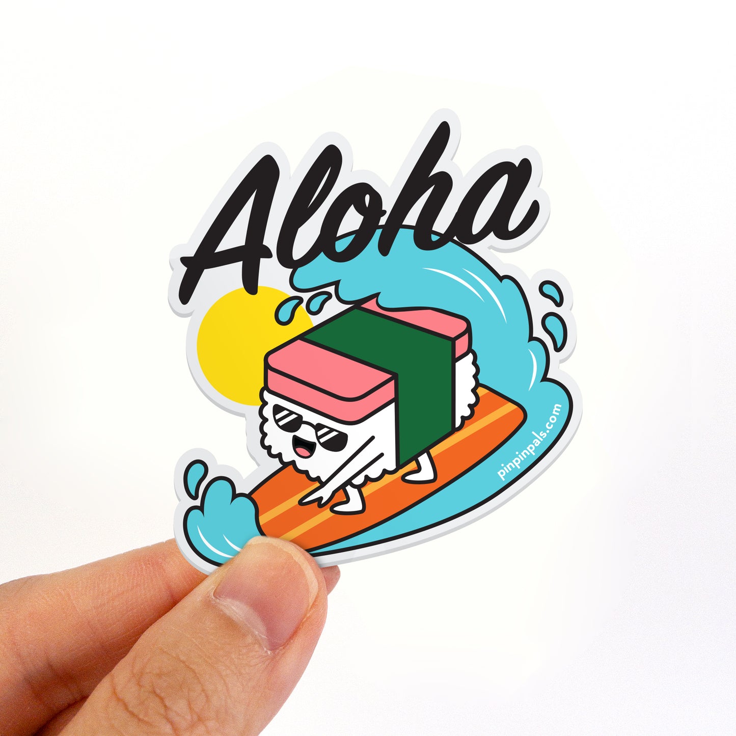 Musubi Surfing Aloha - Sticker
