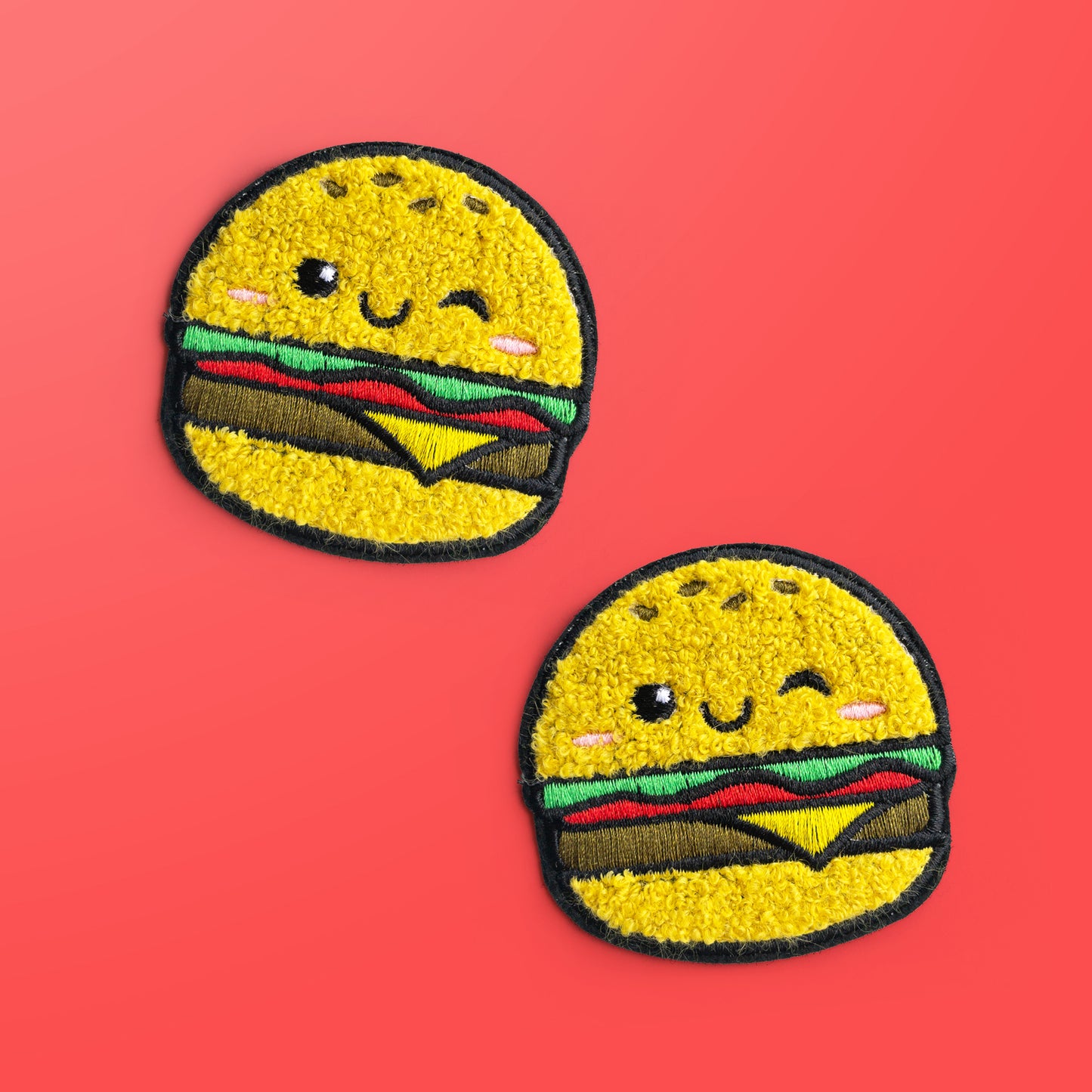 Burger Patch - Iron On Patches - Chenille Patches