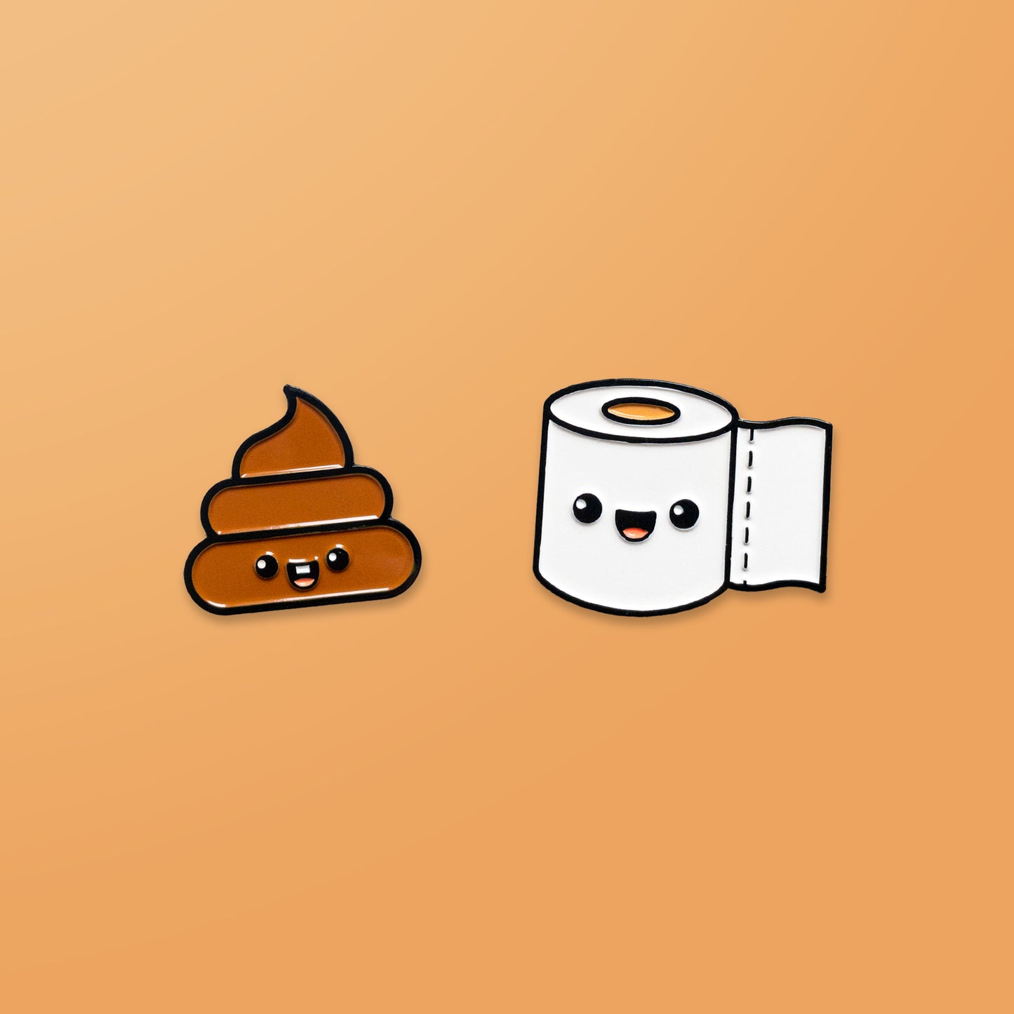 Poop & Toilet Paper - Enamel Pin Set