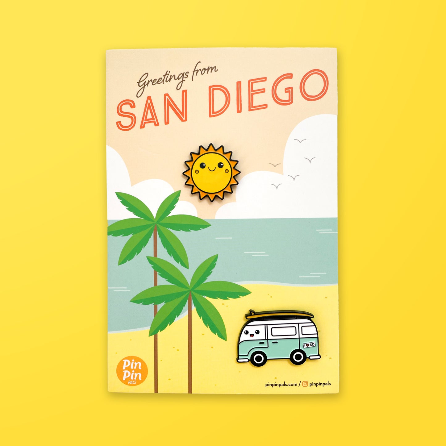 San Diego, California - Travel Enamel Pin Set